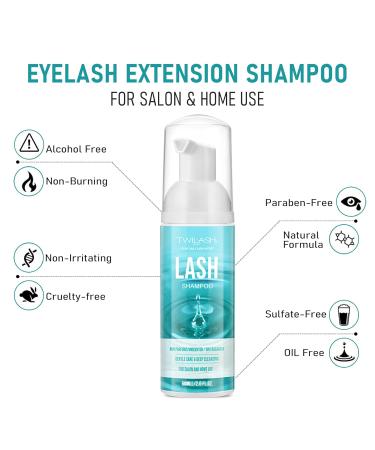 Unscented Shampoo for Lash Extensions - 2 Fl Oz with 2 Cleansing Brushes | Professional Grade Cleanser for Salon & Home Use - Buy Online on GoSupps.com