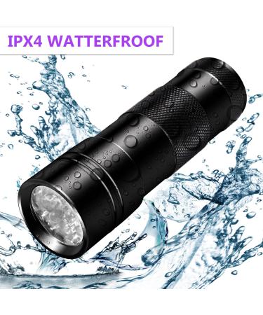 Inf Flashlight UV Black Light - 12 LED Ultraviolet Flashlight (395nm) for Geocaching Pet Urine Detection & More - Buy Online on GoSupps.com