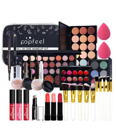 All-In-One Makeup Kit 29 Pcs Complete Makeup Gift Set Full Kit Combination with Eyeshadow Blush Lipstick Concealer etc Essential Starter Bundle for Women Pro Multi-purpose Beauty Cosmetic Set#6 KIT003B