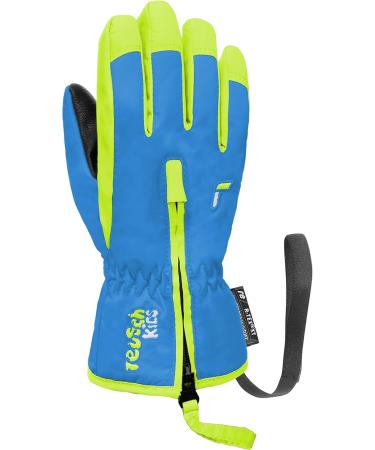 Reusch Unisex-Babies Ben Winter Ski Gloves - Warm Windproof Sledding Gloves for Babies in Brilliant Blue/Safety Yellow - Buy Online on GoSupps.com