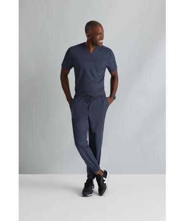 BARCO Grey's Anatomy Men's Scrub Jogger - Indigo Navy, Large | Elastic Waistband, Spandex Stretch, Direct Striker Design - Buy Online on GoSupps.com