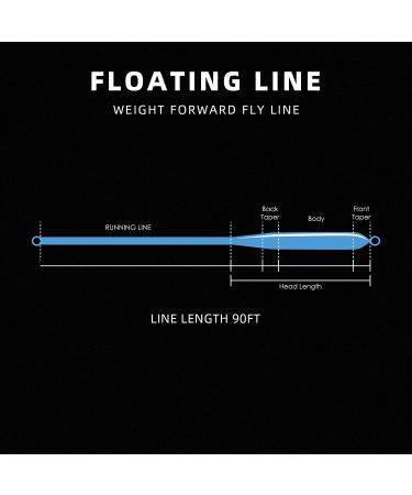 SF Fly Fishing Floating Line | Welded Loop Weight Forward Fly Line 90FT WF2-WF9F Sky Blue - Buy Online on GoSupps.com