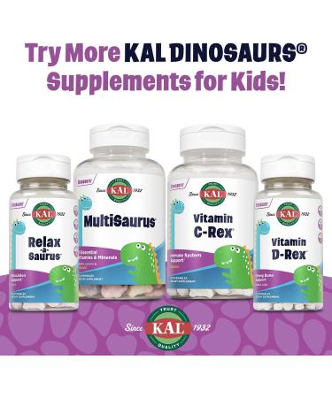 KAL Dinosaurs Relax-a-Saurus L-Theanine Grape Chewables - 30 Count | Stress Relief for Kids - Buy Online on GoSupps.com