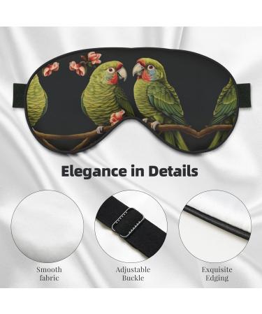 Buy Couple Parrots Olive Print Unisex Sleep Eye Mask | Soft Comfort Eye Shade Cover for Travel Yoga & Shift Work - Buy Online on GoSupps.com