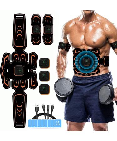 QUEATH abdominal muscle trainer EMS training device abdominal muscle belt abdominal trainer electrically portable muscle stimulator 8 modes & 19 intensities abdominal trainer training gait