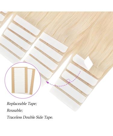 Amazing Beauty Hair Tapes Extensions - Remy Human Hair 50g 20 Pieces Invisible Skin Weft Reusable Platinum Blonde #60 55 cm - Buy Online on GoSupps.com