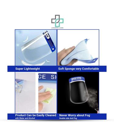 Clear Protective Face Shield - Anti-Fog Safety Mask for Men and Women | Lightweight Plastic Shield with Elastic Headband (010) - Buy Online on GoSupps.com