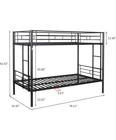 Metal Bunk Bed Full over Full Bunk Bed for Kids Adults Twin-Over-Twin Bunk Bed with Metal Frame and Ladder Bunk Bed Twin Over Twin Bunk Beds Metal Twin Size Bunk Beds Frame No Box Spring Needed(A Full A - Buy Online on GoSupps.com