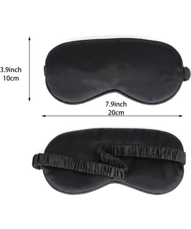 Silk Eye Mask for Sleeping Super Smooth Sleep Mask Silk Blindfold Blackout Eye Cover Portable Eye Shade Cotton Filled with Elastic Strap for Women & Men - Buy Online on GoSupps.com