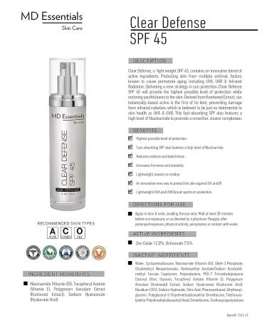 Clear Defense SPF 45 2 oz Oil-Free Face Sunscreen Cream | Redness Relief | Fast Absorbing Skin Protection - Buy Online on GoSupps.com