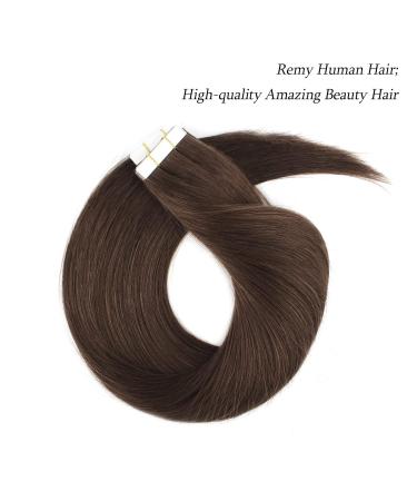Quality Remy Human Hair Tape-In Extensions - 50g 20 Pieces Dark Brown #2 | Seamless & Reusable - Buy Online on GoSupps.com