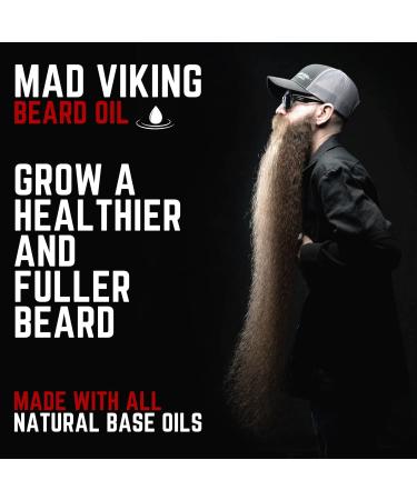 Mad Viking Beard Oil Ravn Rom - Natural Beard Softener & Conditioner | 2oz Reduces Itch Thicker Beards - Made in the USA - Buy Online on GoSupps.com