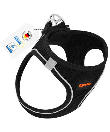 Petex dog harness for small & medium -sized dogs - TUV tested - Made in Europe - puppy dishes with Air Mesh technology - reflective and breathable - breast dishes for dog - dog harness black 2x - Buy Online on GoSupps.com