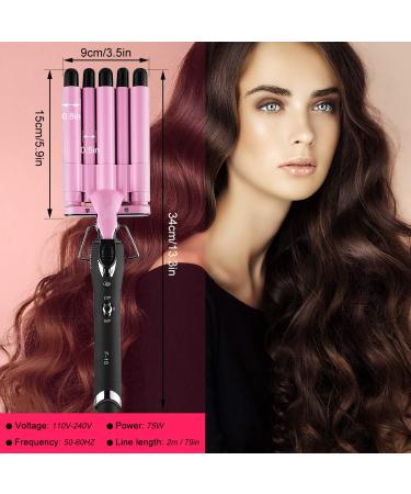 5 Barrel Hair Curling Iron - 16mm Ceramic Crimper with Adjustable Temperature & Gloves - Perfect for International Shipping - Buy Online on GoSupps.com