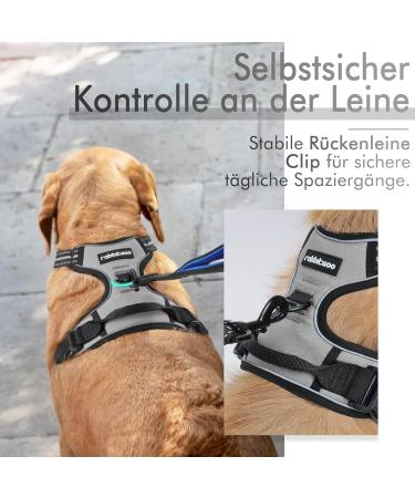 Rabbitgoo Adjustable No-Pull Dog Harness for Medium Dogs - Breathable Control Vest with Reflective Stripes - Safe Gray Harness for Large Dogs - 1 Pack - Buy Online on GoSupps.com