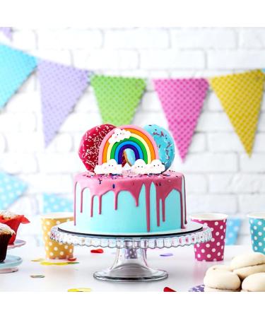 Rainbow Cake Topper Soft Pottery Cute Rainbow Cloud Cake Decorations Colorful Rainbow Cupcake Topper personalized Cake Topper Reusable Happy Birthday Cake Topper Birthday Party Decorations Supplies - Buy Online on GoSupps.com