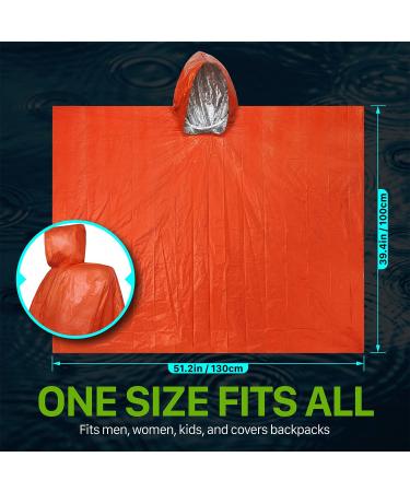 FosPower Emergency Waterproof Rain Poncho (4 Pack) Reusable Thermal Blanket Lightweight Weather Resistant Raincoat with Hood for Camping Accessories  Outdoors  Emergency Kit Supplies  Essential - Buy Online on GoSupps.com