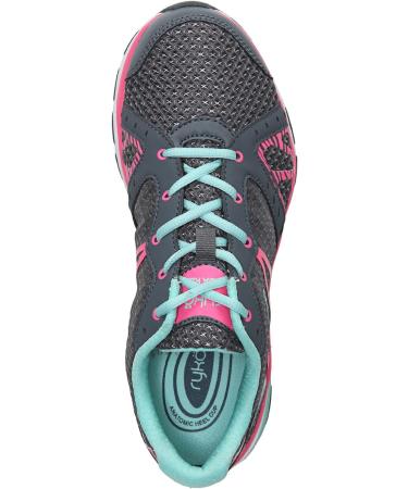 Ryka Women's Vida RZX Oxford - 35.5 EU - Iron Grey Hyper Pink Yucca Mint | International Shipping Available - Buy Online on GoSupps.com