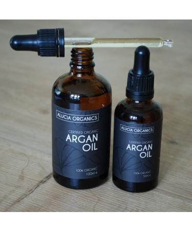 Alucia Organics Certified Organic Argan Oil 50ml - Pure Cold-Pressed Vegan Skin & Hair Nourishment - Buy Online on GoSupps.com
