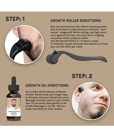 Crafted Beard Growth Kit - 3x Oil, Roller, Vitamins - Thicker Fuller Beard - 3 Month Supply - Buy Online on GoSupps.com