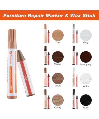 Furniture Markers Touch Up Set - 17-Piece Repair Kit with 8 Colors Wax Sticks & Sharpener for Stains & Scratches - Perfect for Wood Floors Tables & Bedposts | International Shipping Available - Buy Online on GoSupps.com