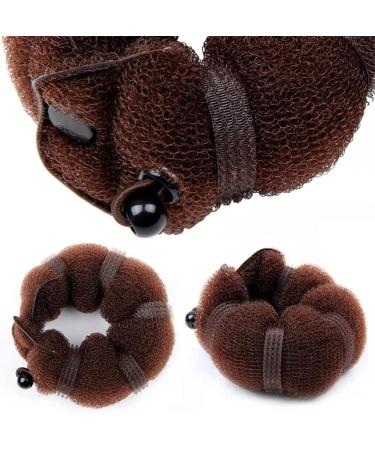 2Pcs Bun Maker Magic Hair Bun Maker Hair Donut Brown Hair Donut Hair Bun Styler Buns Shaper Beauty Hot Buns Set for Women Girls(1 Large+1 Small) - Buy Online on GoSupps.com