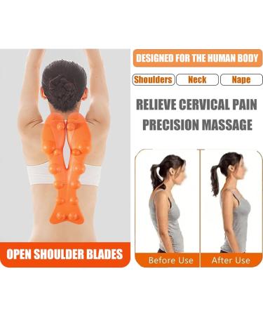 Yahbrra Trapezius Massage Device - Neck & Shoulder Pain Relief | Upper Back Relaxation & Cervical Support (Orange) - Buy Online on GoSupps.com