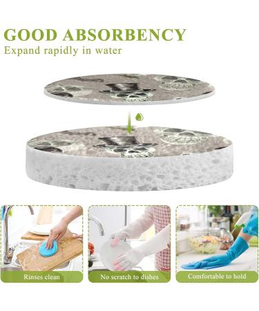 3-Pack Cleaning Kitchen Sponges Oval Halloween Hand Bats Skull Kitchen Cellulose Dishwashing Wood Pulp Cotton - Buy Online on GoSupps.com