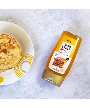 Weider Slim Syrup Maple. Maple Flavoured Syrup. for Delicious Recipes. Pancake Syrup. 100% Vegan. 0% Fat. Low in Calories. No Added Sugar. 350 g. - Buy Online on GoSupps.com