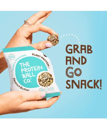 Protein Balls Peanut Butter Flavour by The Protein Ball Co - 100% Natural Plant Based Vitamin Enriched Snacks - 10 x 45g Bags - Gluten Free & High Fibre - Buy Online on GoSupps.com