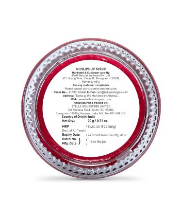 Bella Vita Organic NicoLips Lip Scrub & NicoBalm Combo - Best Treatment for Dry Chapped & Dark Lips (20g & 5g) - International Shipping Available - Buy Online on GoSupps.com