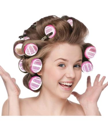 KEYRI 48PCS Self Grip Hair Rollers Set (Pink) - No Heat Jumbo Curlers for Long, Medium, Short Hair - Heatless Styling Rollers with Clips - Hair Salon Quality - Buy Online on GoSupps.com