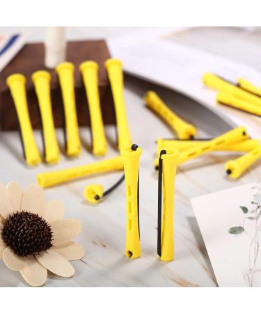 60 Yellow Permanent Hair Rods - Non-Slip Plastic Cold Wave Rollers with Rubber Tape (0.28 inches) - 1 Pack - Buy Online on GoSupps.com