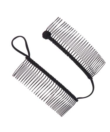 Beaupretty Banana Hair Clip No Crease Hair Clips Beads Elastic Double Combs Clip Fashion Hair Accessories for Kinky Curly Hair Black