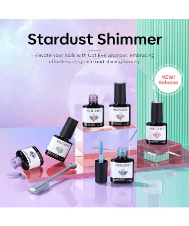 Modelones Cat Eye Gel Nail Polish Set 6 Colors Holographic Red Blue Purple Silver Gel Polish Glitter 9D Magnetic Gel Polish Pink Shimmer Summer Gel Polish with Magnet Nail Art DIY Salon For Women - Buy Online on GoSupps.com