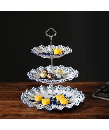 Fruit Basket Fruit Bowl 3-Layer Ceramic Fruit Plate Home Candy Plate Porcelain Fruit Bowl Decorative Kitchen Organizers and Storage (Color : A Size : 32 * 32 * 37cm) - Buy Online on GoSupps.com