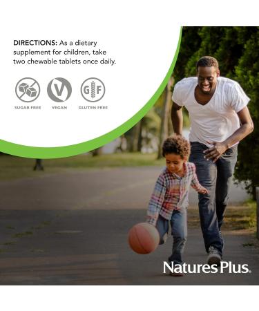 NaturesPlus Animal Parade Sugar-Free Children's Calcium & Magnesium Chewable Tablets - Vanilla Sundae Flavor - Pack of 2 - Gluten Free - 180 Servings - Buy Online on GoSupps.com