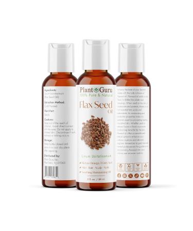 Flaxseed Oil 2 fl. oz. - Unrefined Cold Pressed 100% Pure Natural Carrier for Skin Face Body & Hair Growth | International Shipping Available - Buy Online on GoSupps.com