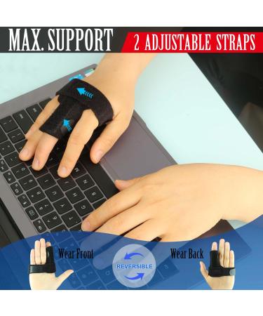 Kecartu 2 Pack Reversible Trigger Finger Splint Finger Support Stabilizer with Aluminium Bar Trigger Finger Brace Straightening Supports for Sprains Injuries Broken Finger Pain Relief (Black) - Buy Online on GoSupps.com