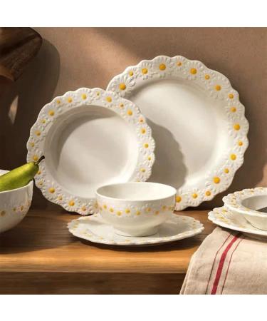 Serving Plates Ceramic Embossed Dinner Plate Dinner Household Tableware Fruit Plate Dim Sum Plate Dinner Plate Baking Plate Kitchen Tableware for Appetizer Dinner and Desserts (Size : 20cm) - Buy Online on GoSupps.com