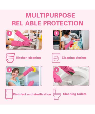 COMNICO 15-inch Extra Long Rubber Cleaning Gloves - Waterproof Non-Slip Reusable for Kitchen & Bathroom - Dishwashing, Bleaching - 1 Pair (Red or Green) - Grippy Latex Supplies - Buy Online on GoSupps.com