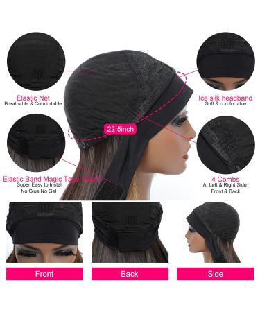 24 Nice One Straight Headband Wig for Women - Black/Brown Highlights - Heat Resistant Synthetic Half Wig - Buy Online on GoSupps.com