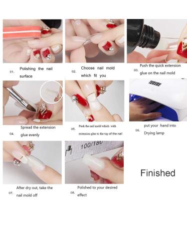 Nail Extension Form Tips Clear 100pcs Poly Gel Acrylic Nails Mold - Dual Forms System UV Gel DIY Manicure Tool with Scale - Buy Online on GoSupps.com
