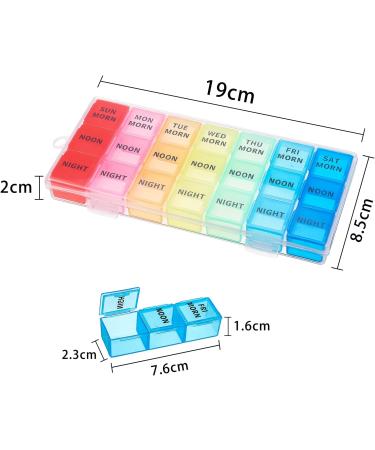 ALTcompluser Pill Box Organisers Transparent 7 Day 3 Time a Day Pill Storage Case Portable Weekly Pill Dispenser with 21 Compartments for Medication and Supplements - Buy Online on GoSupps.com