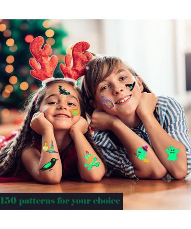 120 Styles Luminous Temporary Tattoos for Kids Party Supplies - Glow in the Dark Decorations & Birthday Favors - 20 Sheets Total with Halloween Stickers - Buy Online on GoSupps.com