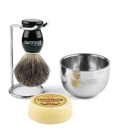 Absbas shaving set roof hair shaving brush stainless steel shaving brushes stand shaving soap bowl cup cup goat milk soap for men gift set3 - Buy Online on GoSupps.com