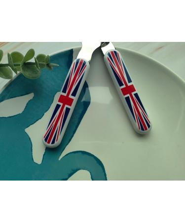 EXZACT Union Jack Kids Cutlery Set- 6pcs Stainless Steel Toddler Children's Cutlery - Forks & Spoons - BPA Free & Dishwasher Safe - Buy Online on GoSupps.com