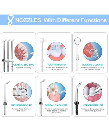 TUREWELL FC162 Water Dental Flosser - 10 Pressure Levels, 8 Jet Tips, 600ML Electric Oral Irrigator for Teeth Clean - Black - Buy Online on GoSupps.com