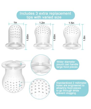 PandaEar 2 Pack Silicone Baby Fruit Feeder | Teething Relief & Baby Food Pacifier with 3 Size Pouches - Buy Online on GoSupps.com