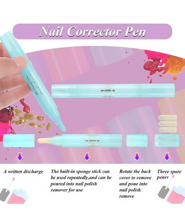 Nail Polish Corrector Pen Set for Salon-Worthy Nails - Green, Yellow, Pink, Purple | 8 Pieces Nail Polish Remover Pens for DIY Nail Design - Buy Online on GoSupps.com